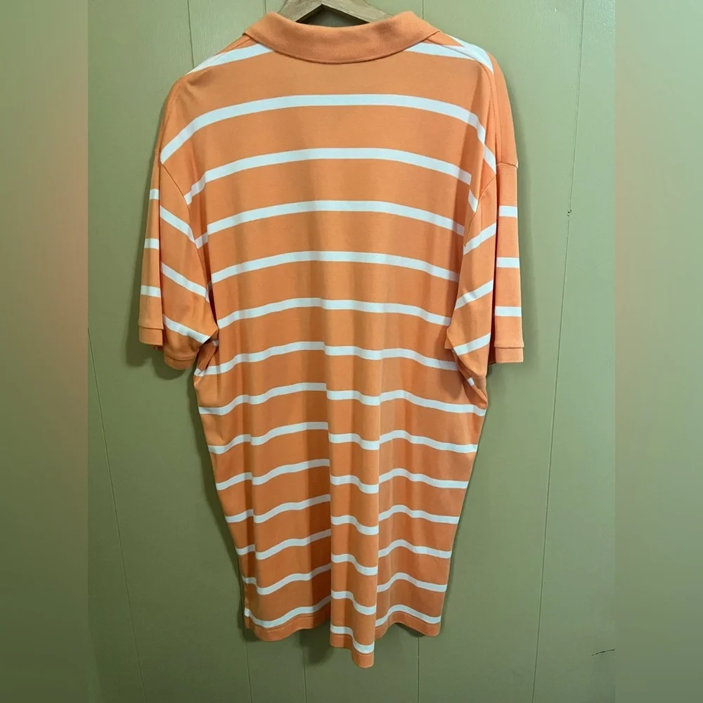 Polo by Ralph Lauren Orange White Striped Men's Shirt Size XL Casual Preppy